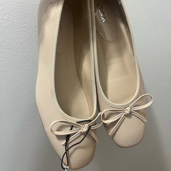 Cider Beige Bow Ballerina Flats - Picture 5 of 6
